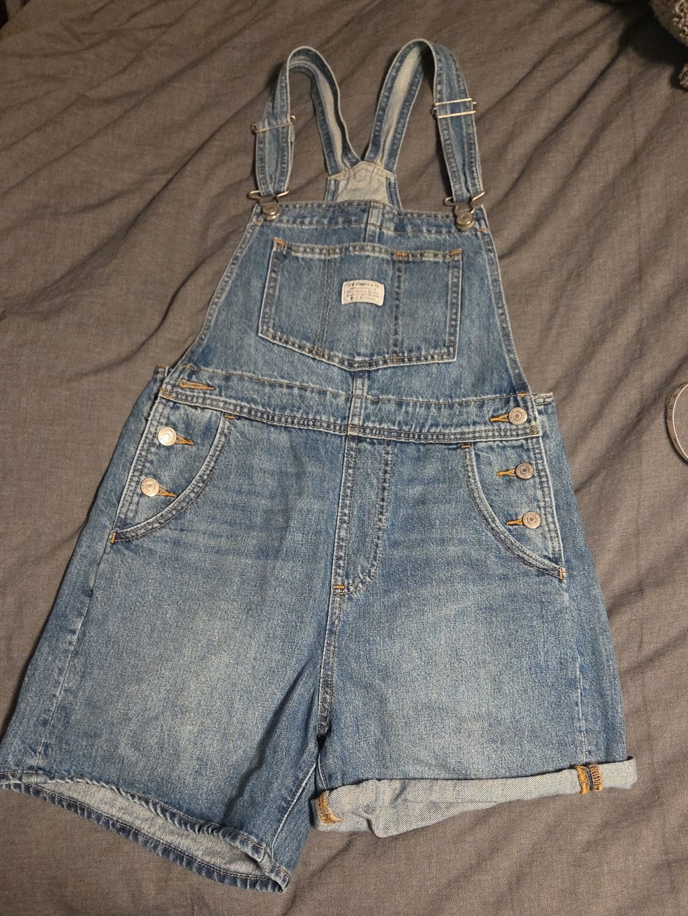 Levi's Blue Denim Short Overalls